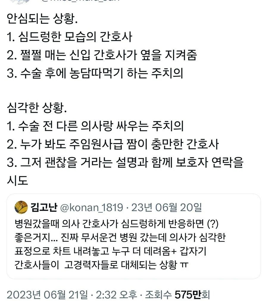 응급실 위험도 차이