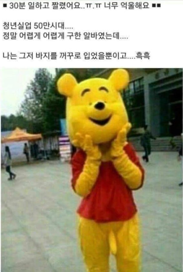 인형탈 알바 짤림