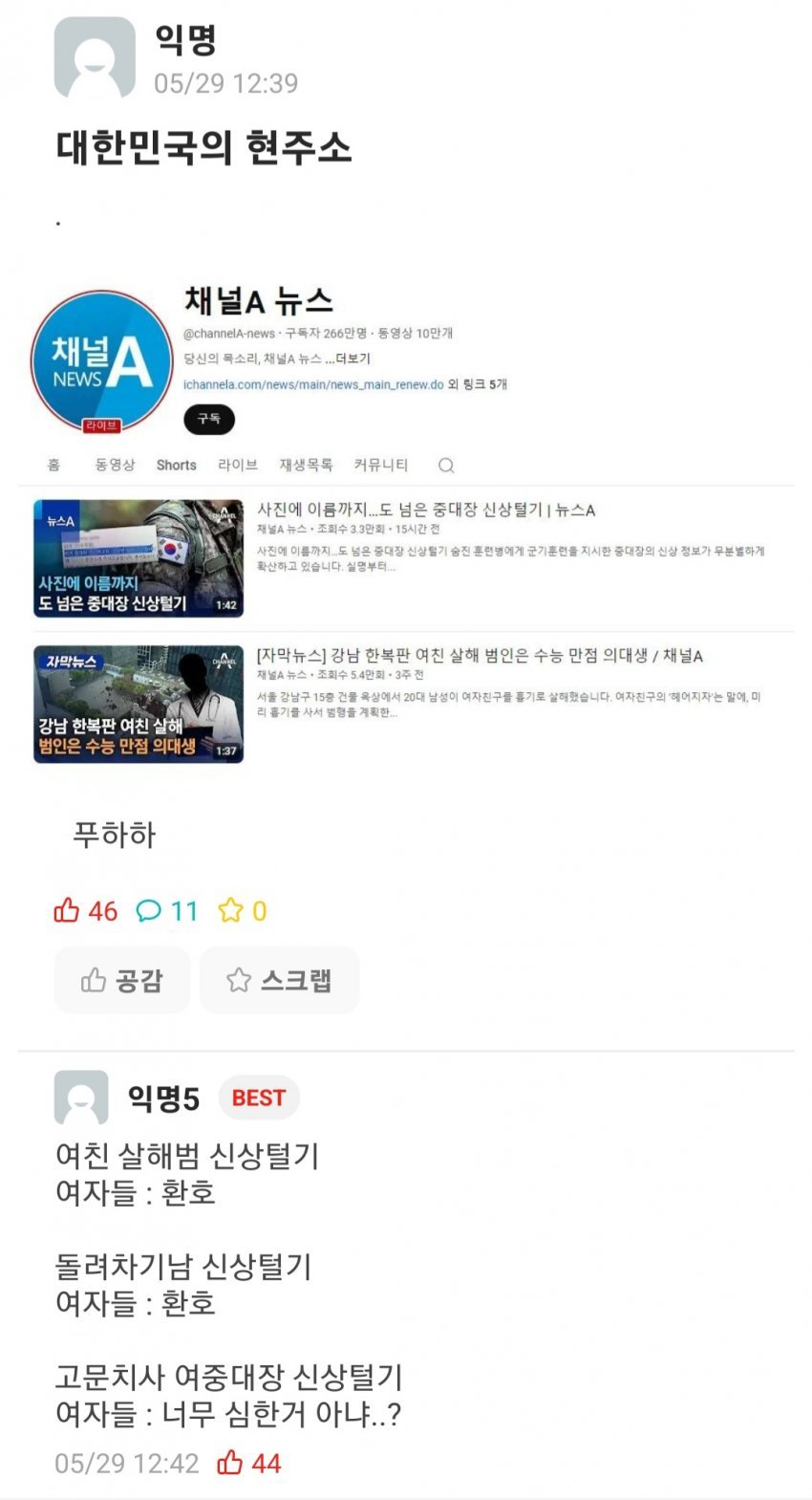 대한민국 현주소