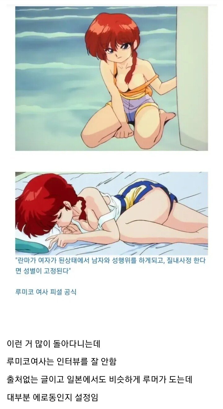 란마의 임신 관련 공식 설정